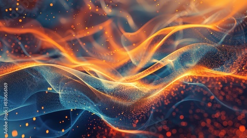 Energetic wallpaper orange icy blue tones background