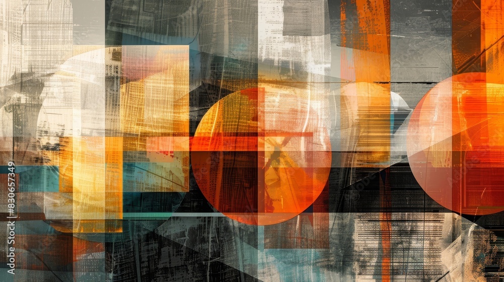 Naklejka premium Translucent layers overlay geometric shapes adding complexity background