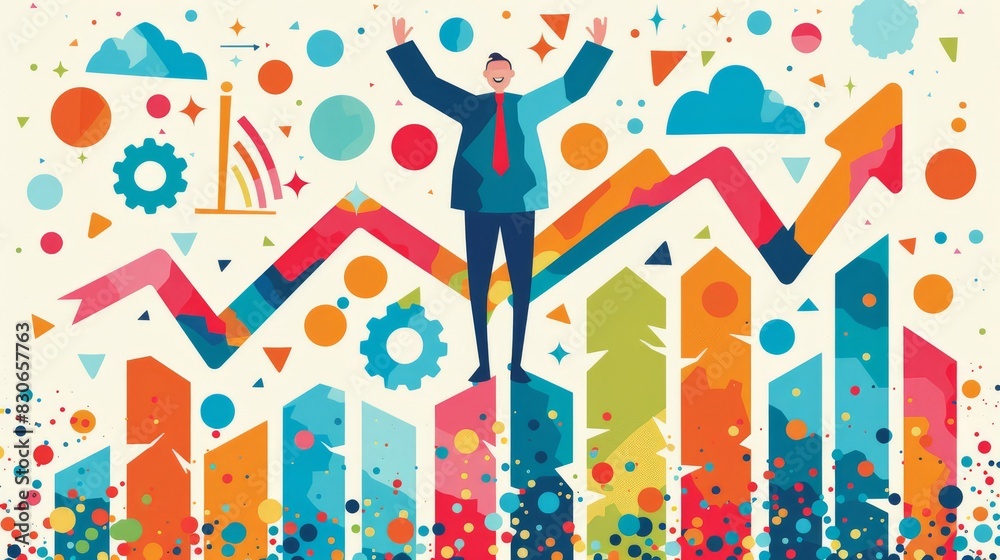 Fototapeta premium Design concept of successful businessman