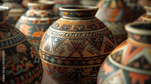 Intricate patterns decorate a virtual ceramic vessel background