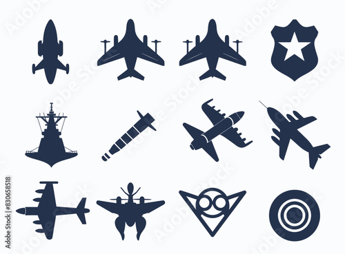 a bunch of different types of airplanes
