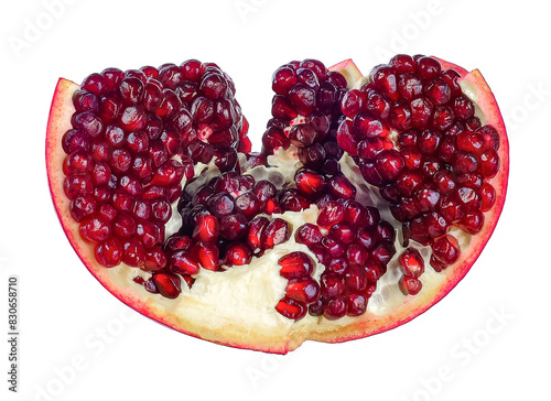 Red pomegranate isolated on white background