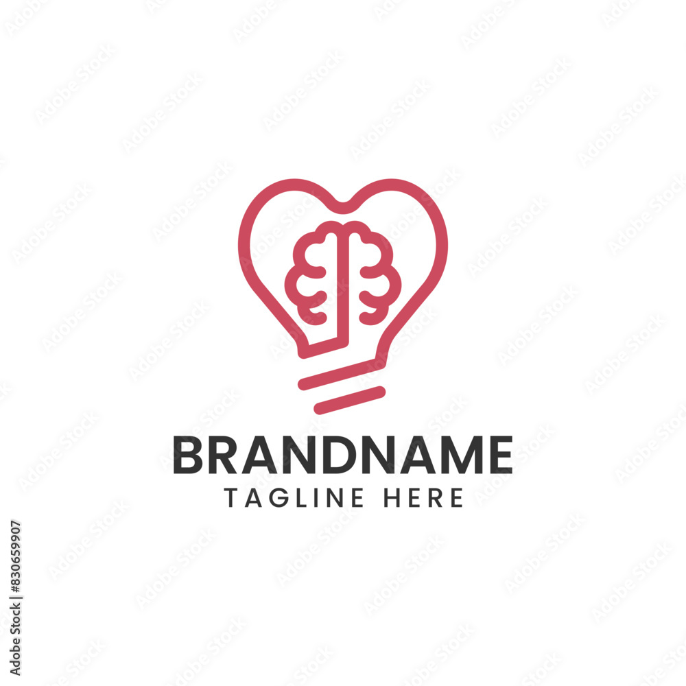 Logo heart Brain design icon suistable for business phsycology Logo heart Brain design icon suistable for business phsycology