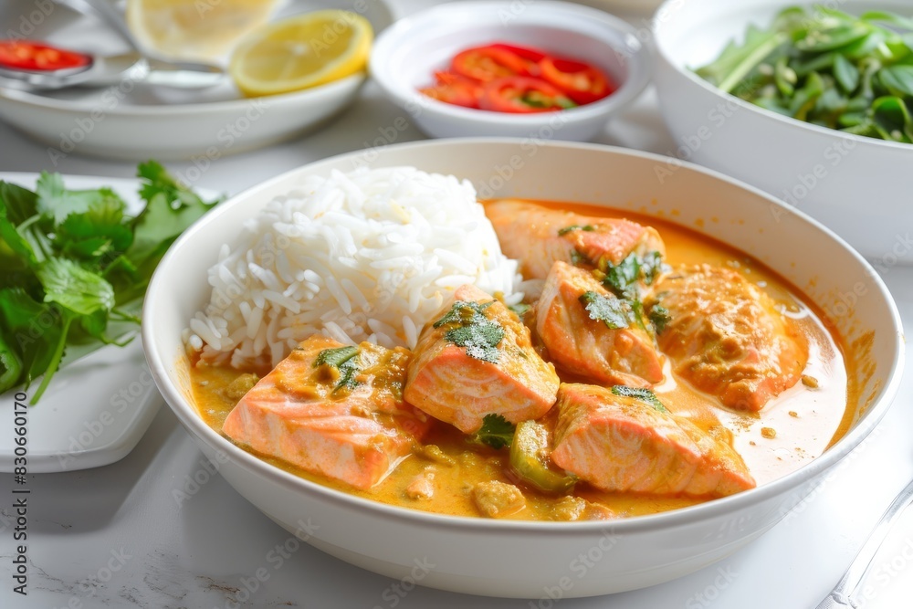 Salmon curry dish Salmon curry dish