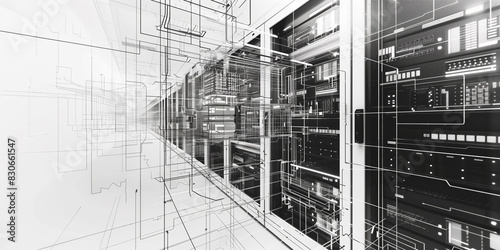 Data server , data center architecture and design, the concept.

