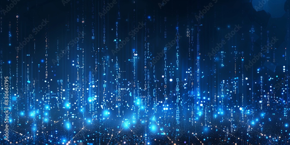 ASCII Art style Illustration of random symbols over blue background. ASCII Art style Illustration of random symbols over blue background.