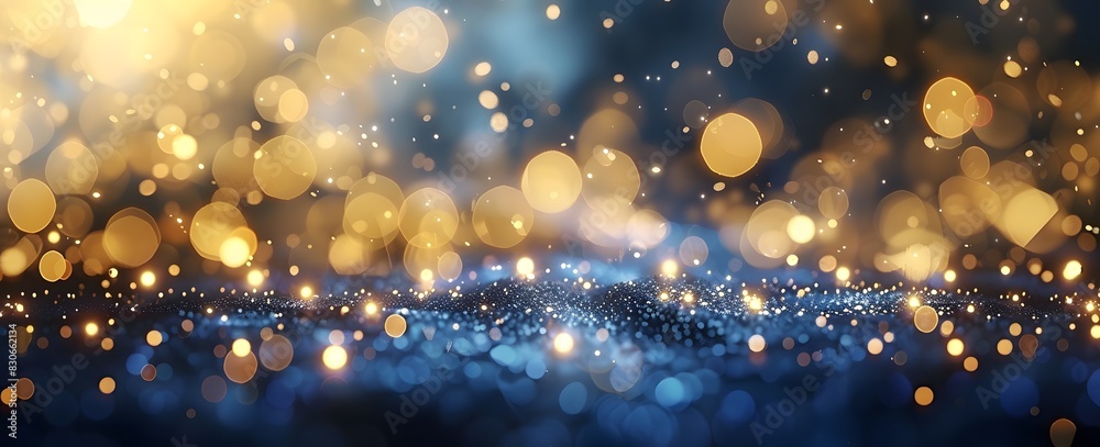 Golden Bokeh Lights on Blue Velvet Curtain Golden Bokeh Lights on Blue Velvet Curtain