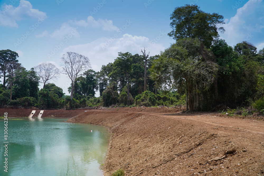 Old natural lake cleared to produce new reservoir for agriculture and human consumptions Old natural lake cleared to produce new reservoir for agriculture and human consumptions