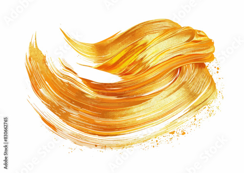 a close up of a long golden hair