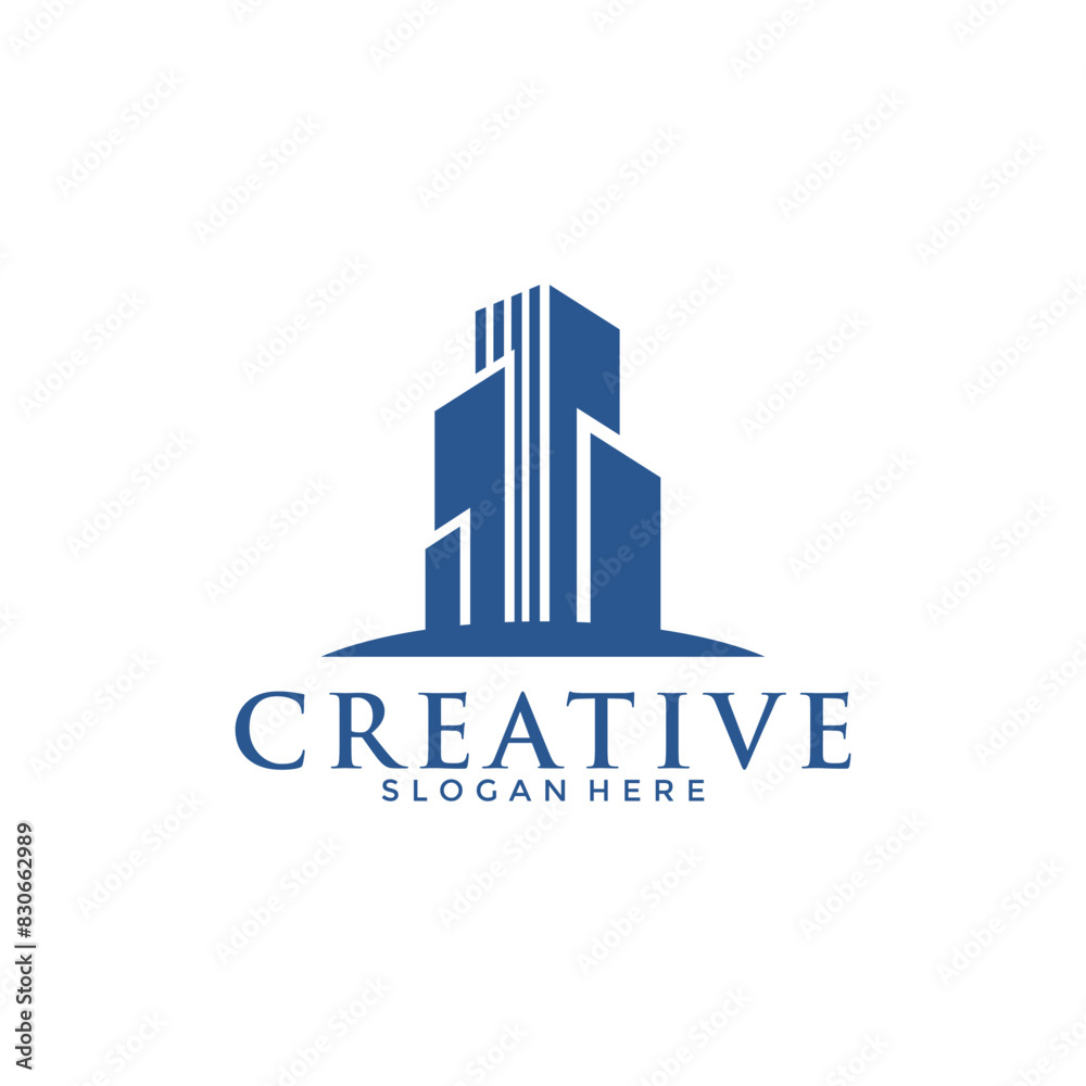 Real Estate Creative Logo. Construction Architecture Building Logo Design Template