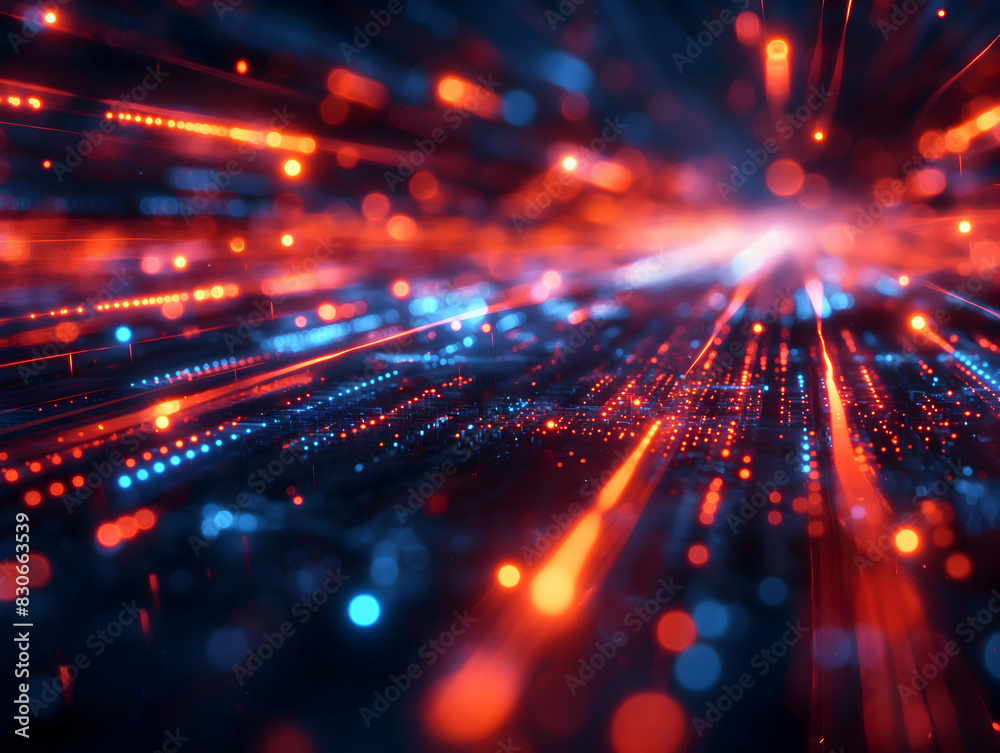 Fototapeta premium high-speed data network in motion