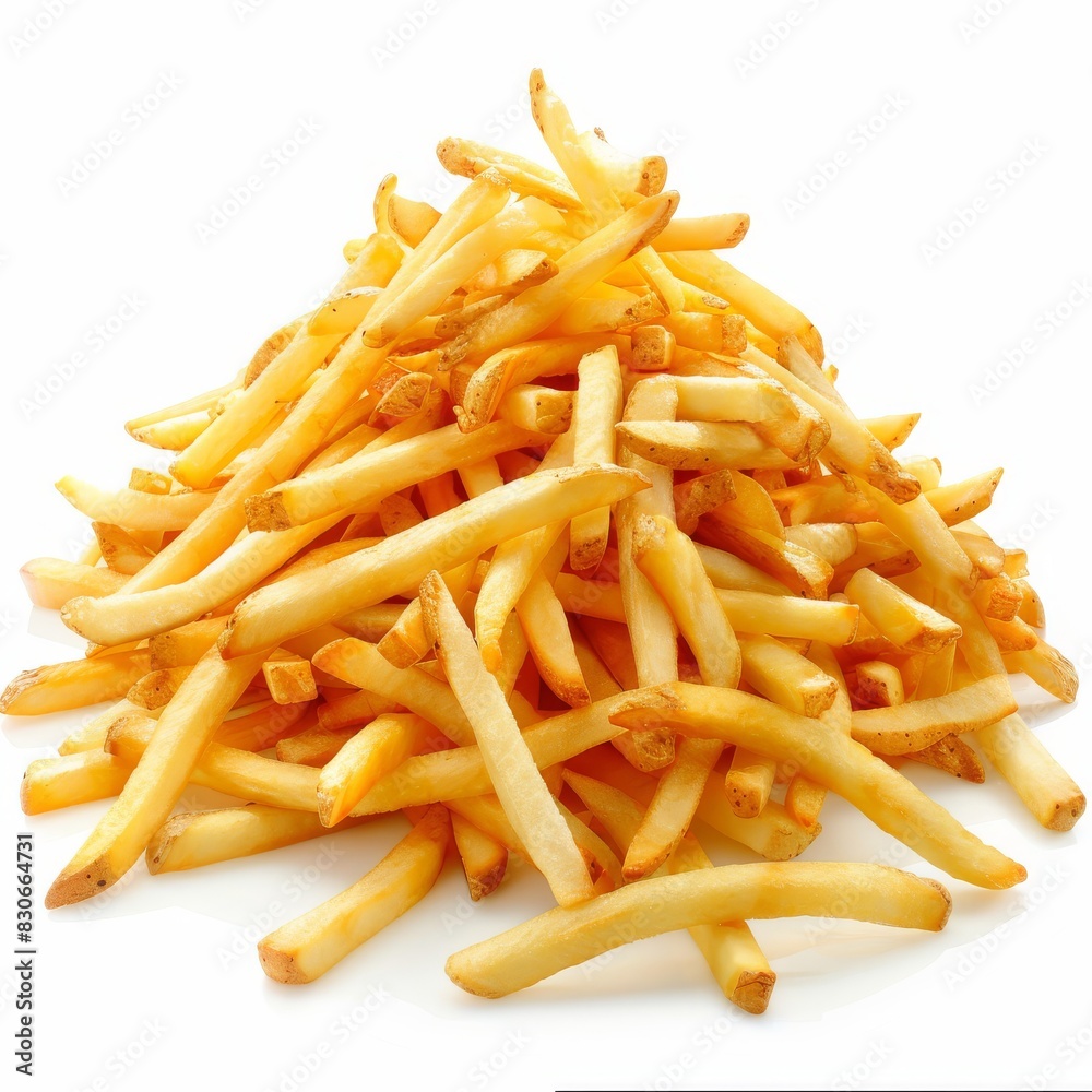 French fries or potato chips isolated on white background French fries or potato chips isolated on white background