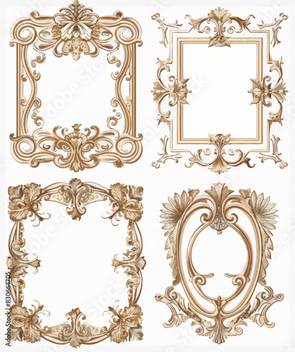 a set of four ornate frames