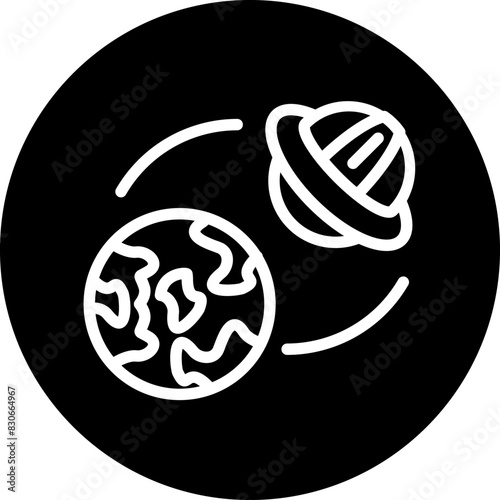Vector Design UFO Earth Icon Style
