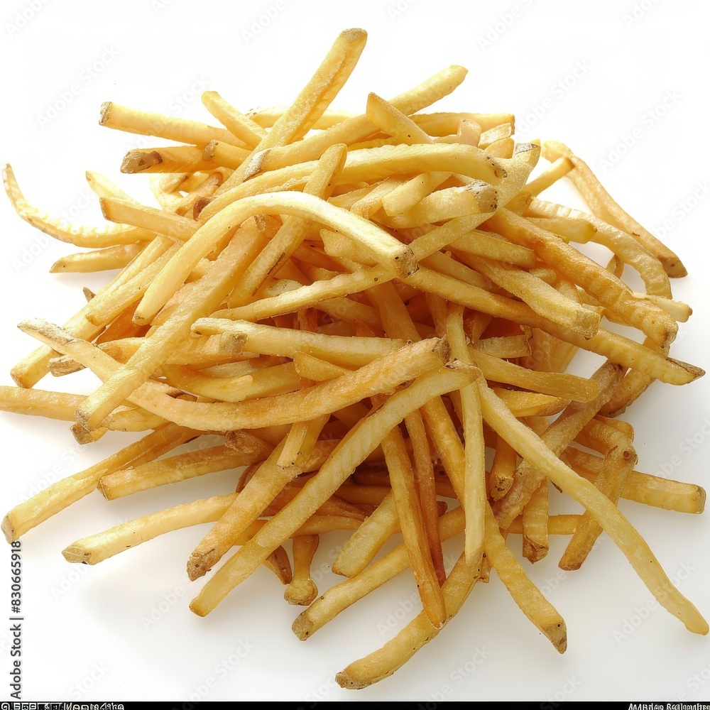 French fries or potato chips isolated on white background French fries or potato chips isolated on white background