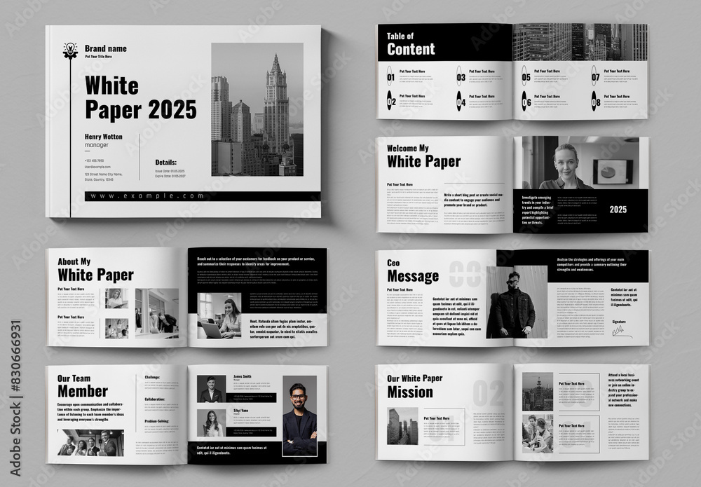 Lay Out Paper Pack White Paper Layout Stock Template | Adobe Stock