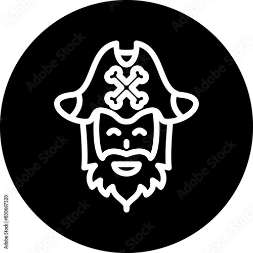Vector Design Pirate Beard Icon Style