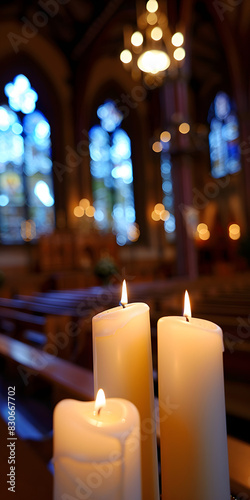 Ttulo Orao  luz de velas em um local de culto © Alexandre