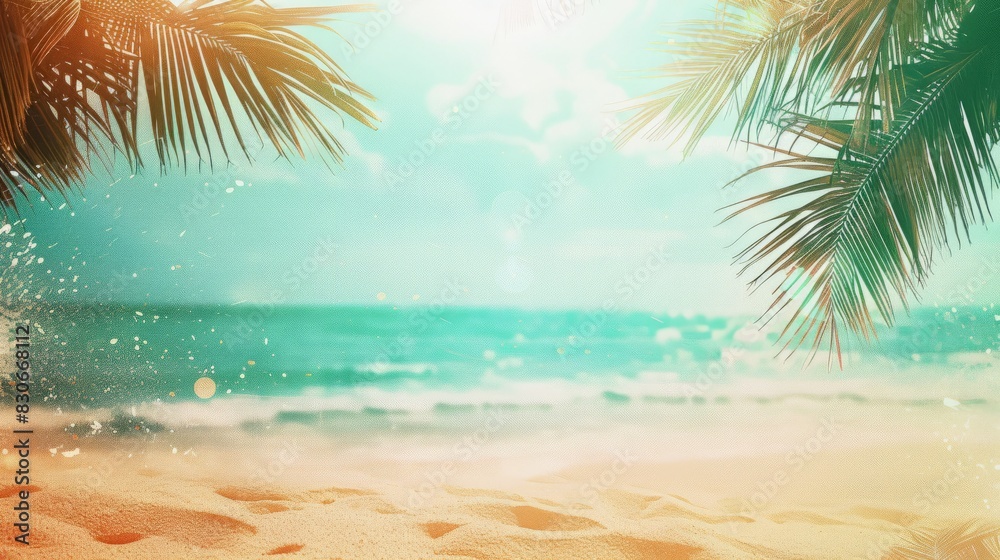 Background of beautiful beach for mockup summer product display or travel ad.