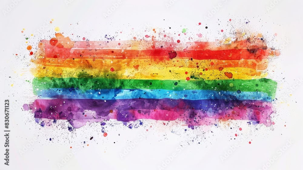Obraz premium Rainbow Painted in Watercolor