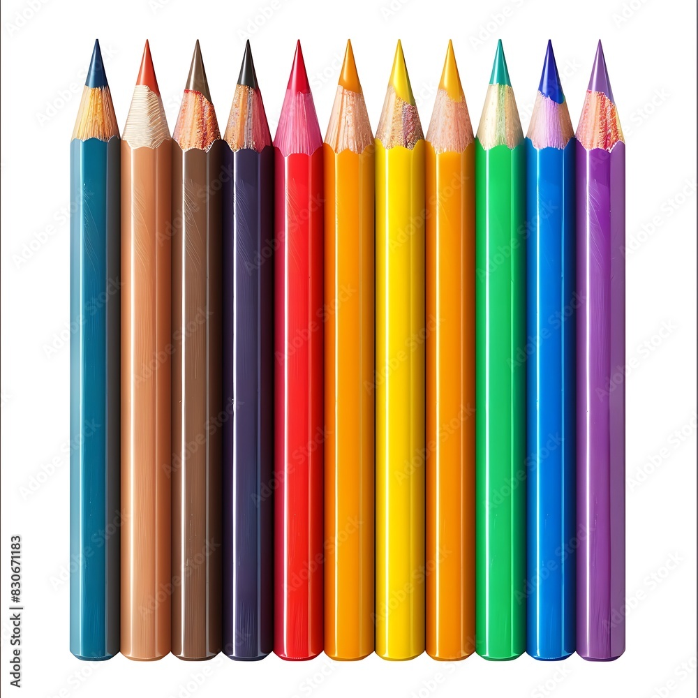 color pencils isolated against white background, color pencils isolated against white background,