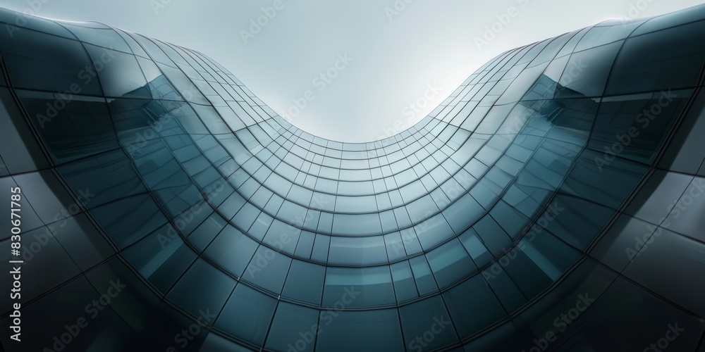 Obraz premium Curved Building With Sky in Background