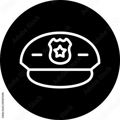 Vector Design Police Hat Icon Style