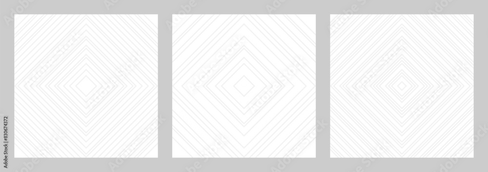 Set of seamless gray patterns of circles arcs lines to create fabric and wallpaper, easy background for Christmas card. Geometric white shapes in trendy retro style for cover decoration. Set of seamless gray patterns of circles arcs lines to create fabric and wallpaper, easy background for Christmas card. Geometric white shapes in trendy retro style for cover decoration.