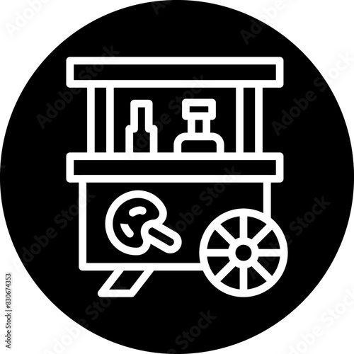 Vector Design Toffee Apple Stall Icon Style