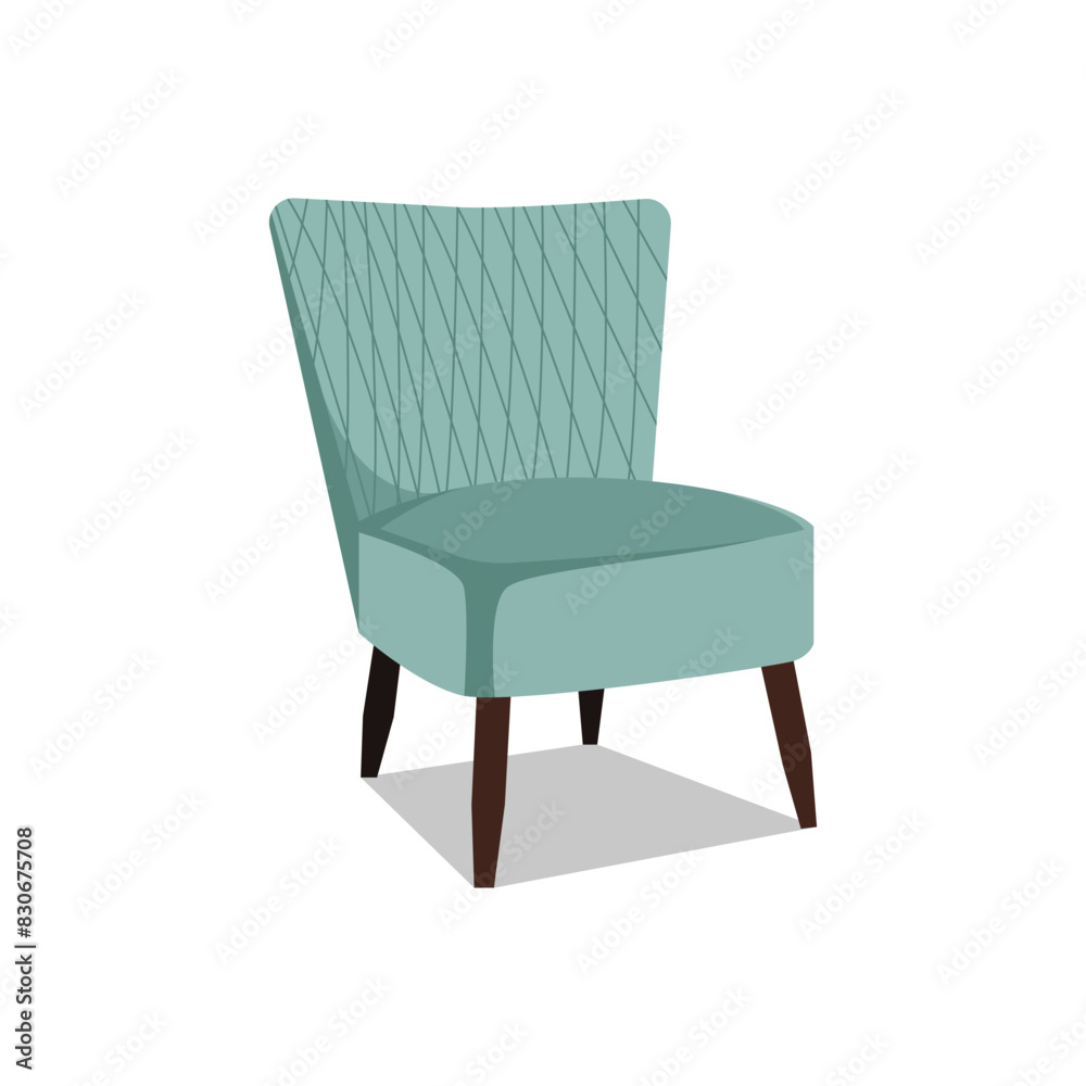 minimalist blue chair illustration design. furniture design minimalist blue chair illustration design. furniture design