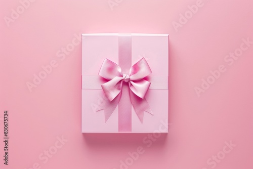 Gift box with ribbon on vibrant color background - celebration, gift-giving, marketing photo