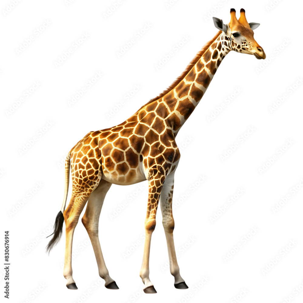 Naklejka premium giraffe on transparent background