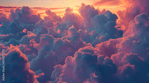 Beautiful cloudscape with sun rays and blue sky. Nature background,Beautiful sky,Colorful sunset and cloudy sky and bright sunrise over the horizon