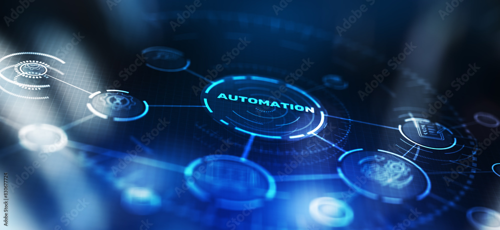 Automation 3D icon. Business industrial process workflow optimisation Automation 3D icon. Business industrial process workflow optimisation