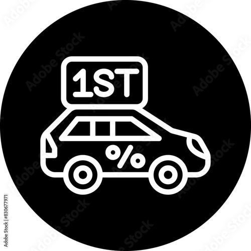 Vector Design First Car Discount Icon Style
