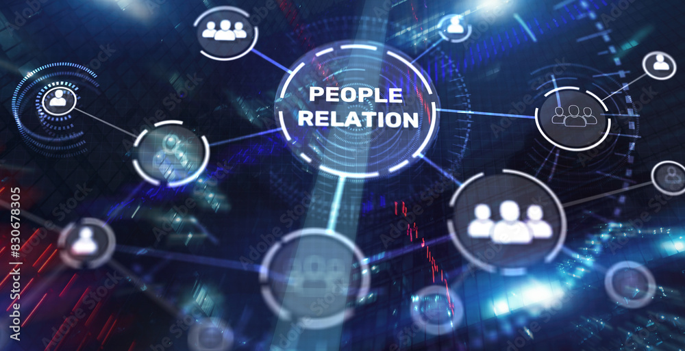 People Relation Social media. Business and communication technology concept People Relation Social media. Business and communication technology concept