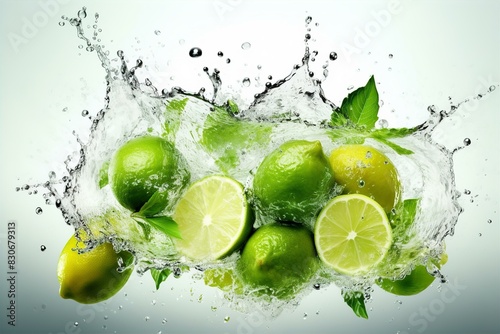 water, fruit, splash, lime, fresh, food, lemon, green, drop, citrus