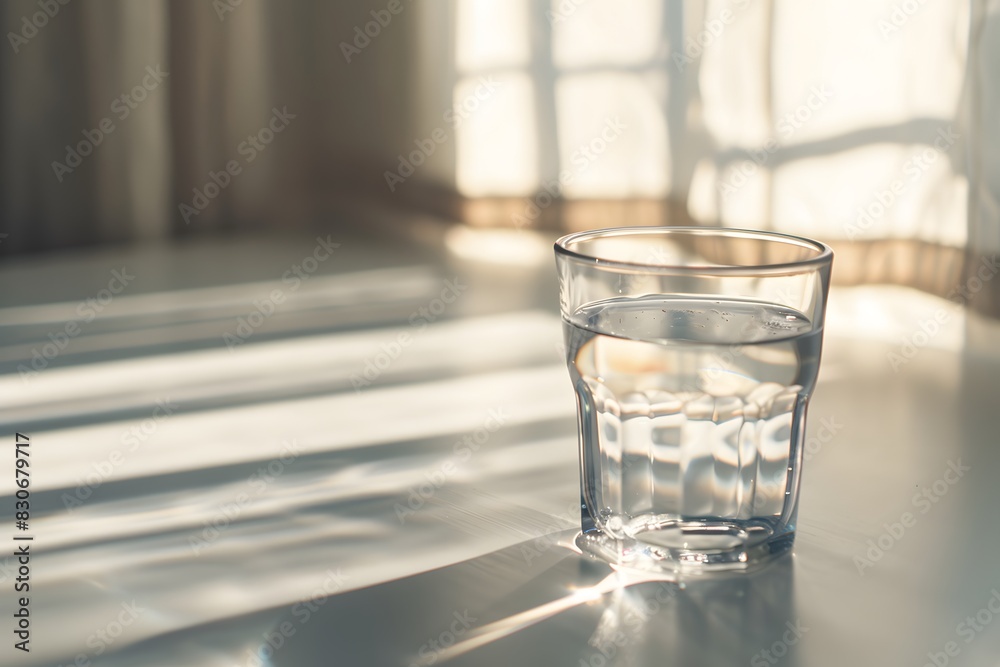 Glass of Water with Sunlight and Soft Shadows Glass of Water with Sunlight and Soft Shadows