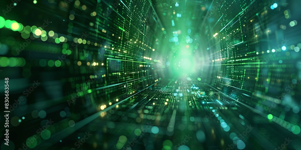 Blue and Green Cyberspace Concept with High-Tech Structure. Futuristic Network Lines with copy-space. Blue and Green Cyberspace Concept with High-Tech Structure. Futuristic Network Lines with copy-space.