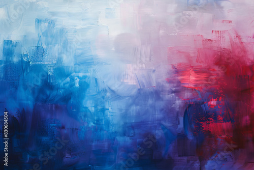 Vibrant Abstract Art Painting in Shades of Blue and Red © artem