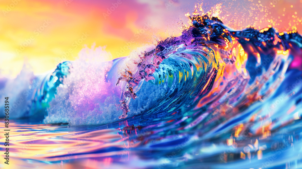 Obraz premium Fantasy colorful water wave