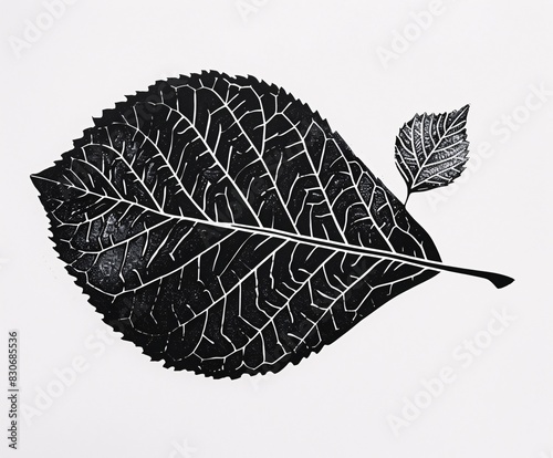 Leaf Silhouette: Black and White Botanical Art