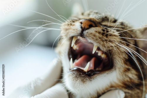 Veterinary Examination of a Domestic Cat's Teeth