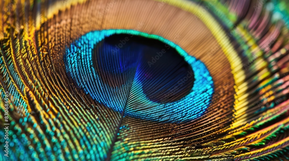 Obraz premium peacock feather close up