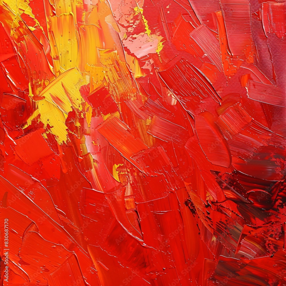 Abstract Expressionism: A Vivid Red Artwork