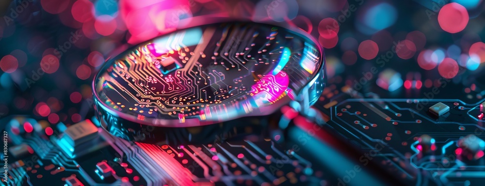 Fototapeta premium A circuit board is a board that contains a number of electronic components