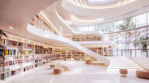 Interior view of a modern library