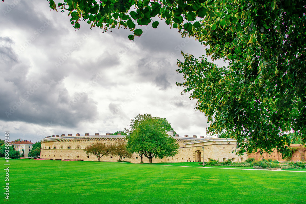 beautiful summer view in the park, Ingolstadt	
