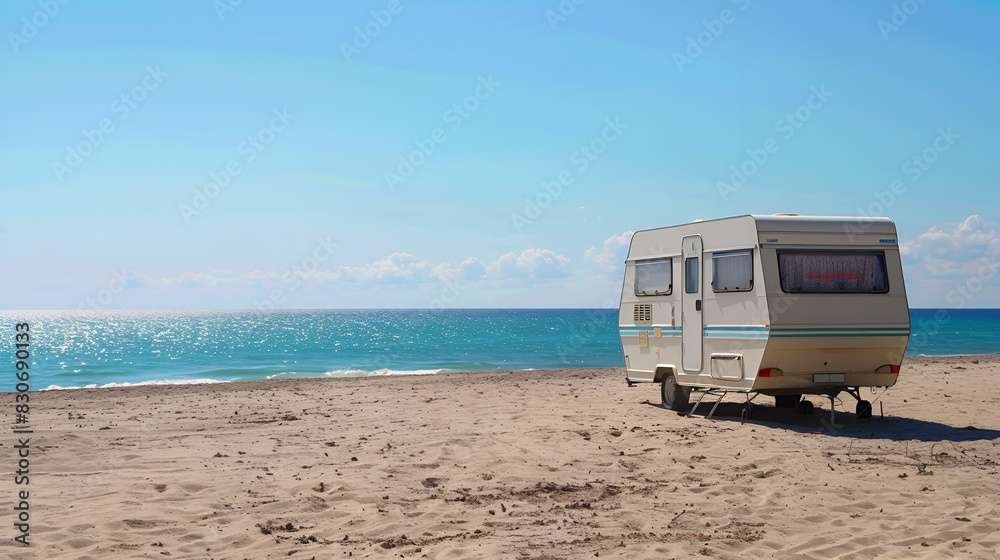 Caravan beach vacation, generative AI 