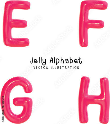 Jelly Alphabet Font. Gummy font style.